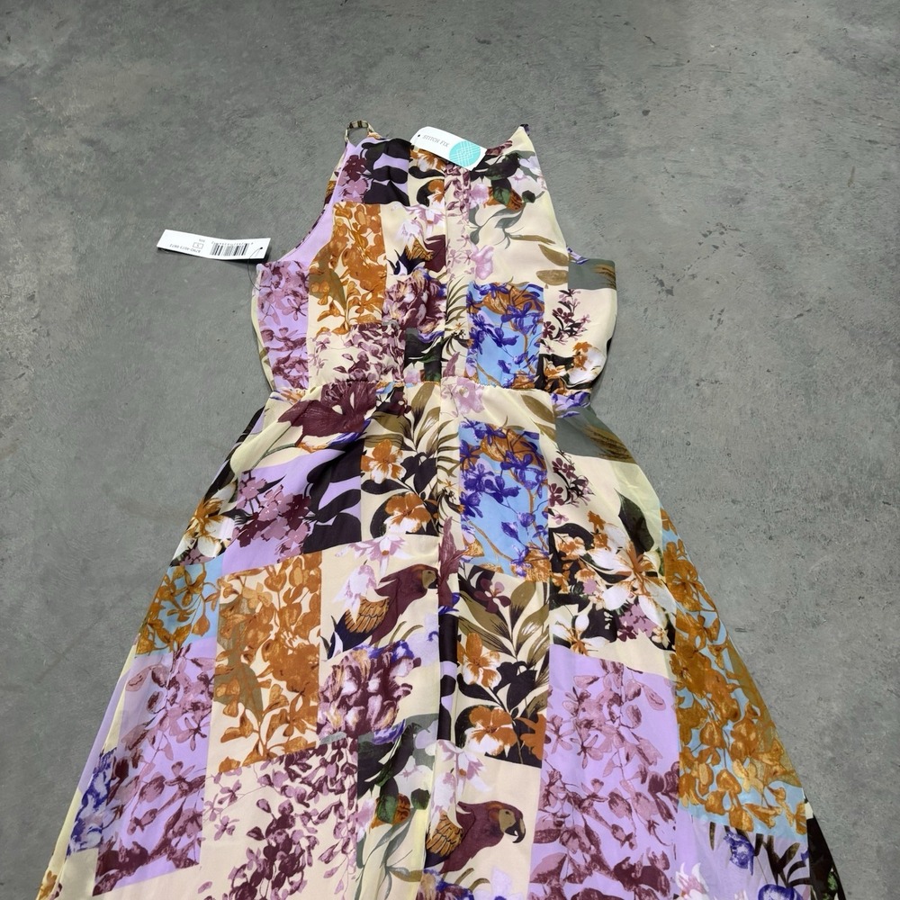 Tribal Femme Women's Maxi Dress Sleeveless Lined Floral in Iris Size Small Boho - Picture 11 of 12